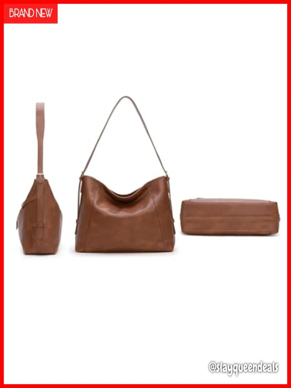 Vegan Leather Hobo Bag Adjustable Strap Women's Purse